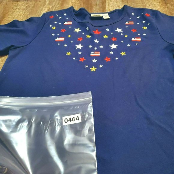 Women's Jason Maxwell Navy/Blue American Flag/Stars Decorations Size XL - Picture 4 of 4